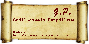Grünczveig Perpétua névjegykártya
